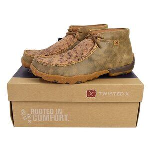 TWISTED X Men's Bomber Tan Ostrich CHUKKA Driving Moc 8 W